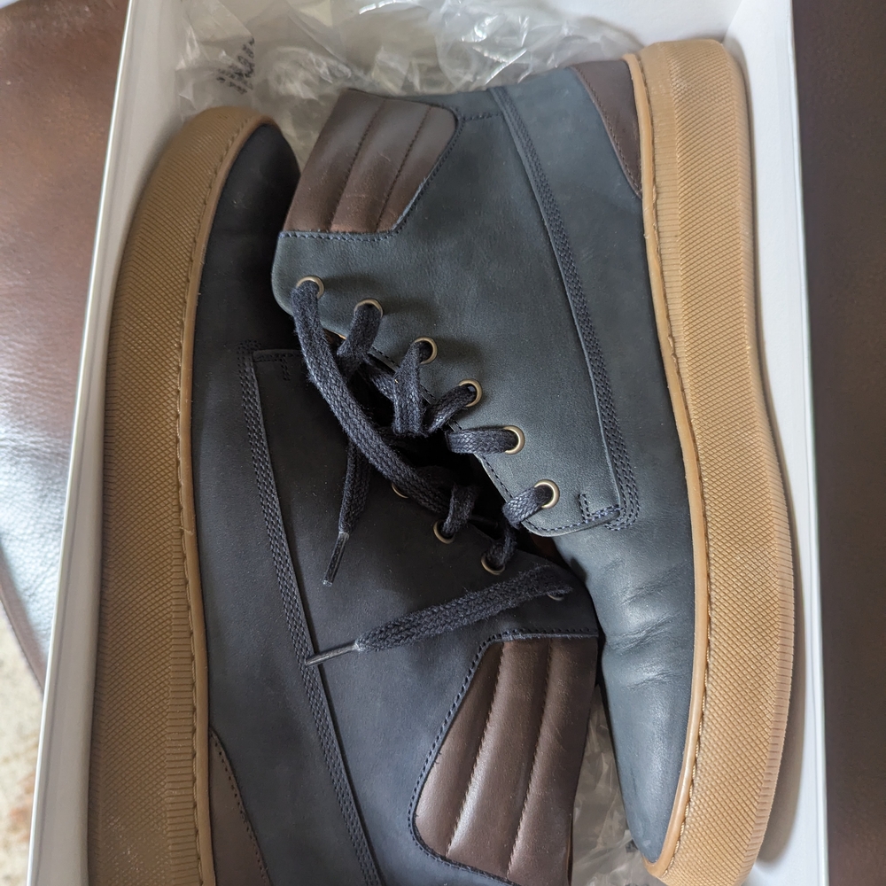 Black and Brown Leather Boots with Durable Soles